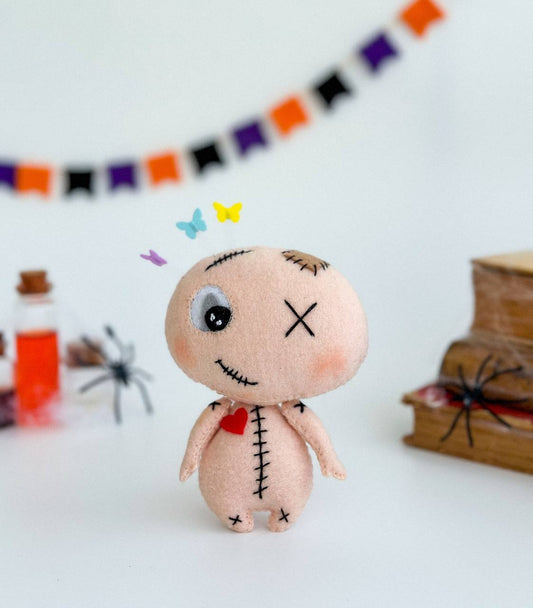 Felt Voodoo Doll Ornament – Spooky Handmade Halloween Decoration - WoollyFox