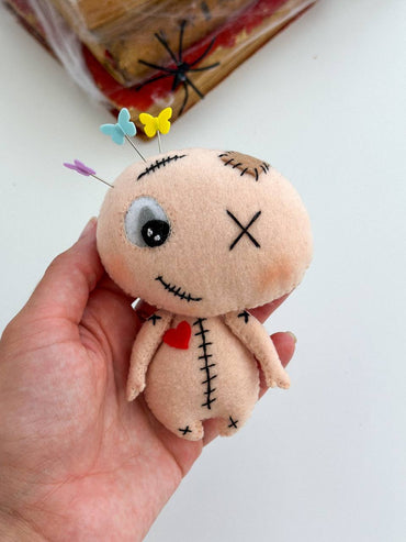 Felt Voodoo Doll Ornament – Spooky Handmade Halloween Decoration - WoollyFox