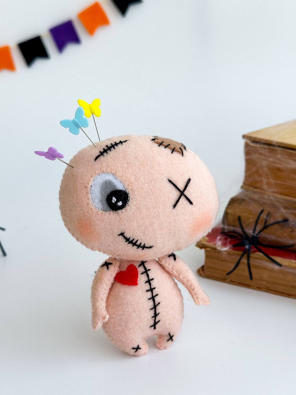 Felt Voodoo Doll Ornament – Spooky Handmade Halloween Decoration - WoollyFox