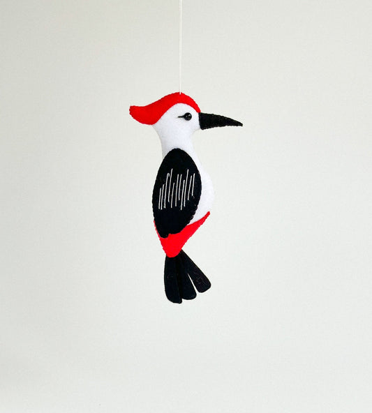Felt Woodpecker Ornament - WoollyFox