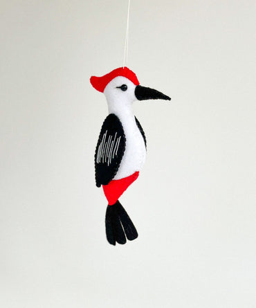 Felt Woodpecker Ornament - WoollyFox