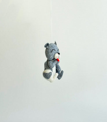 Felted Cat Ornament - WoollyFox