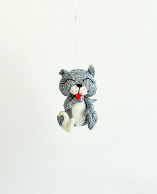 Felted Cat Ornament - WoollyFox