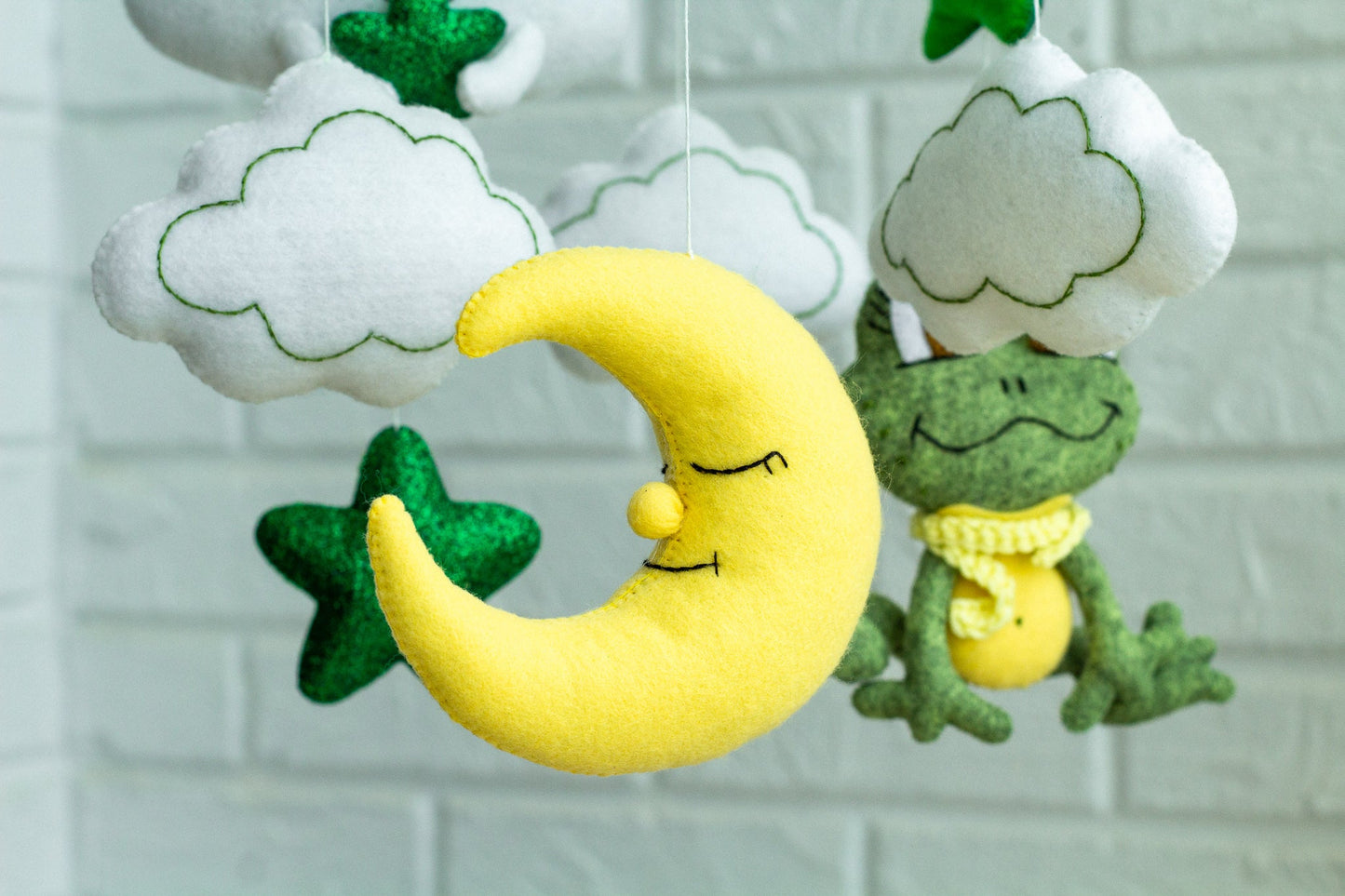 Frog and Stars Baby Mobile - WoollyFox