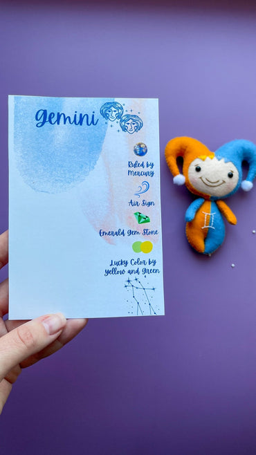Gemini Zodiac Felt Doll - WoollyFox