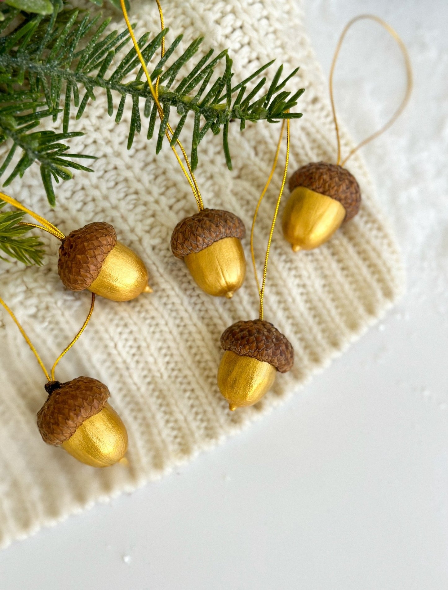 Golden Acorn Christmas Ornaments - WoollyFox