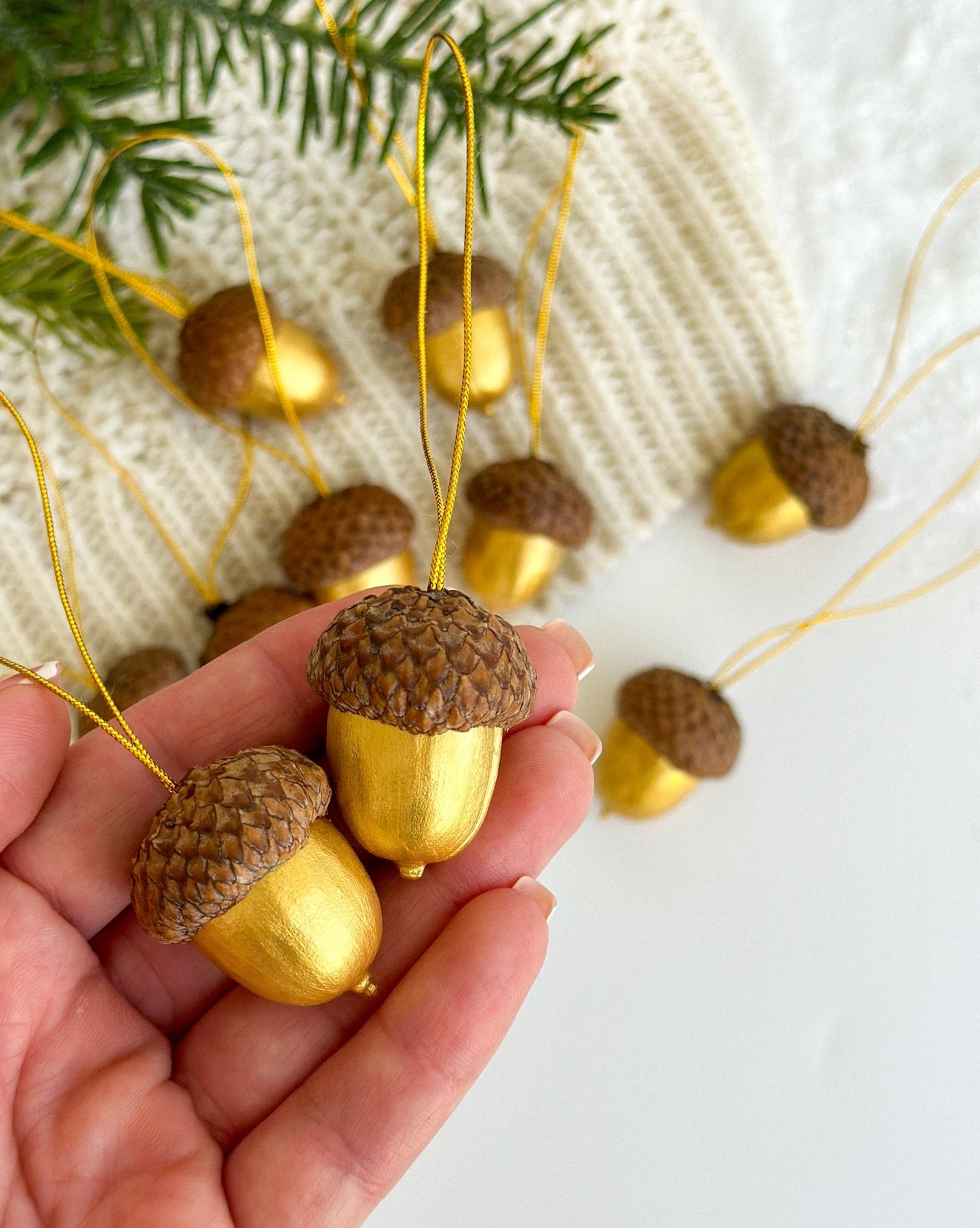 Golden Acorn Christmas Ornaments - WoollyFox