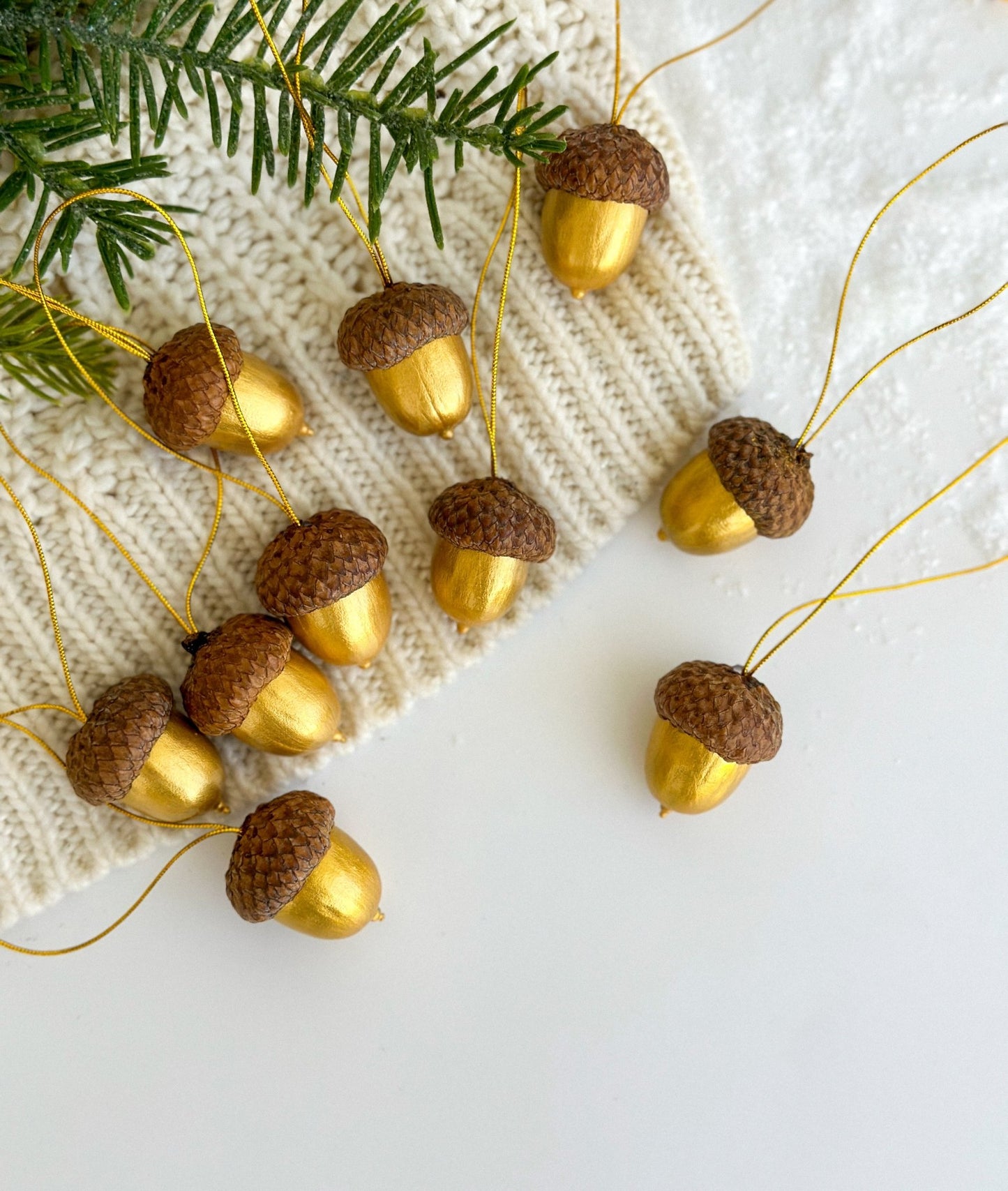 Golden Acorn Christmas Ornaments - WoollyFox