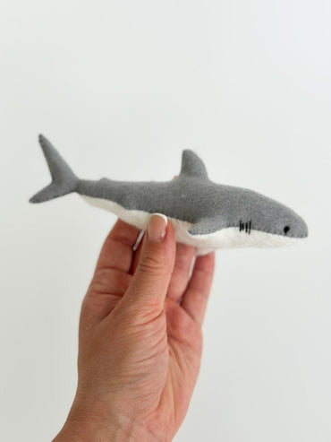 Great White Shark Felt Ornament | Handmade Felt Toy | Ocean Animal Decor - WoollyFox