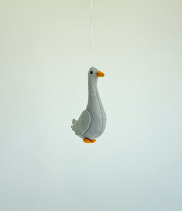 Handcrafted Felt Goose Ornament - WoollyFox