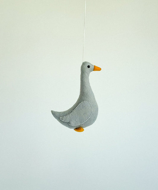 Handcrafted Felt Goose Ornament - WoollyFox