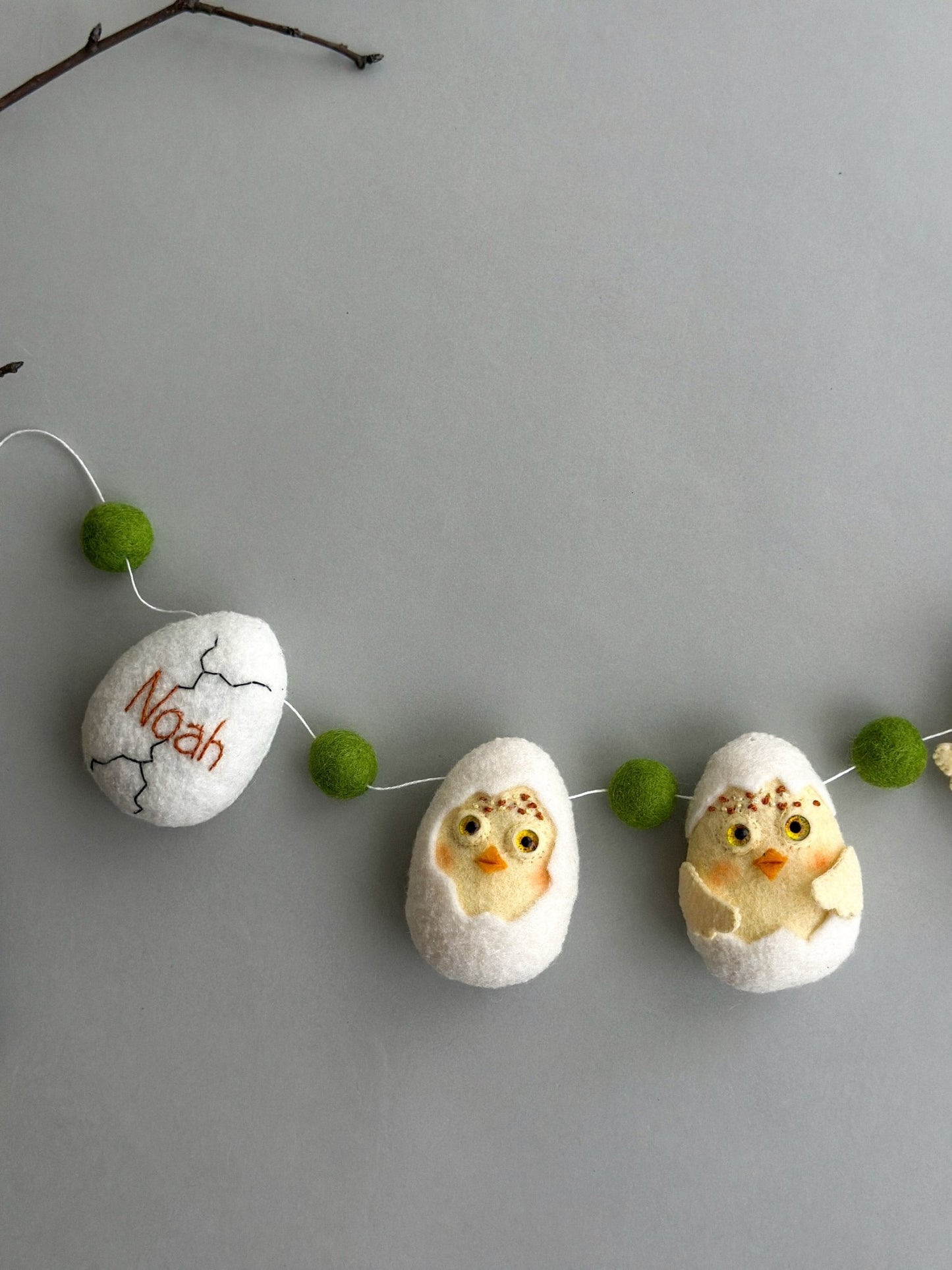 Handmade Felt Easter Chick Garland - WoollyFox