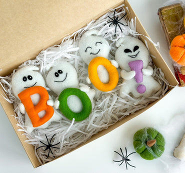 Handmade Felt Ghost Halloween Garland – BOO Banner Party & Home Decor - WoollyFox