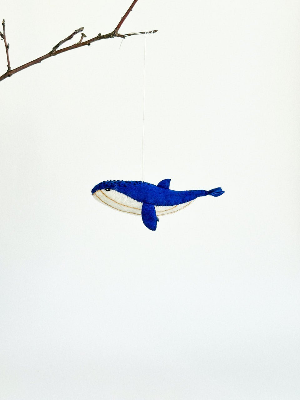 Humpback Whale Felt Ornament | Handmade Felt Toy | Ocean Animal Decor - WoollyFox