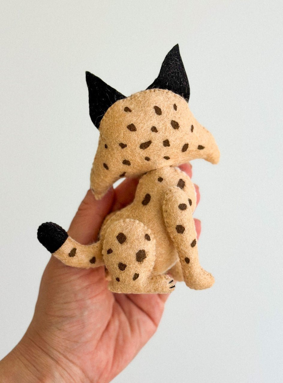 Lynx Felt Ornament | Handmade Felt Toy | Wild Animal Decor - WoollyFox