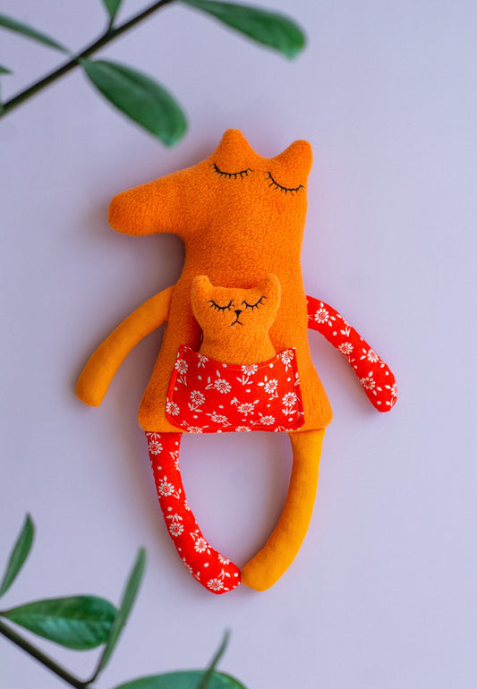 Mommy and Baby Fox Plush Toy - WoollyFox