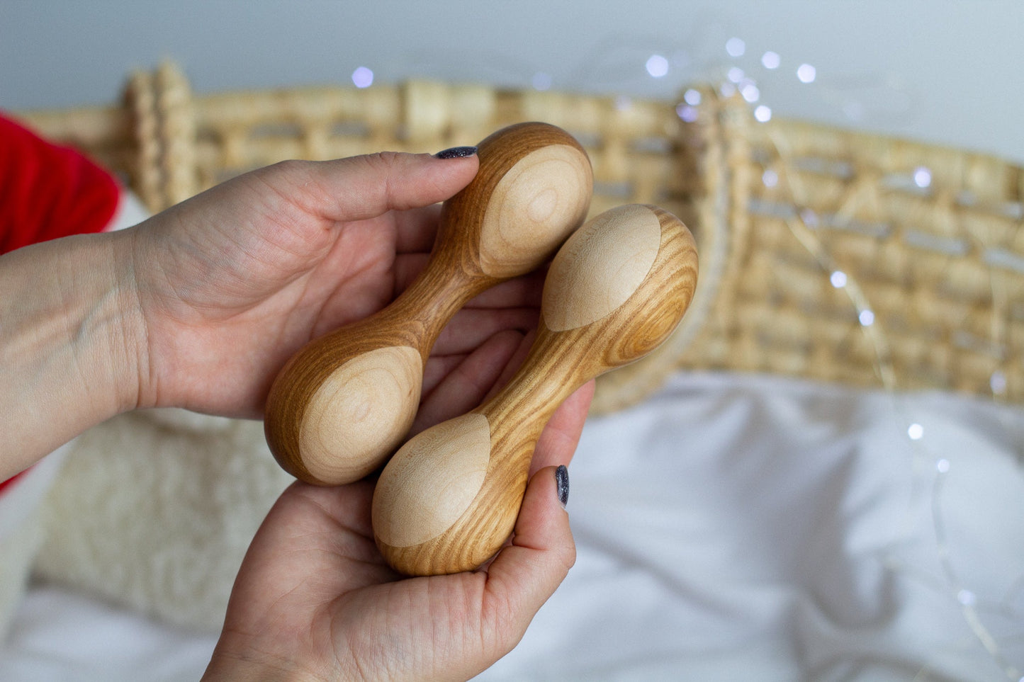 Montessori Wooden Rattle - WoollyFox