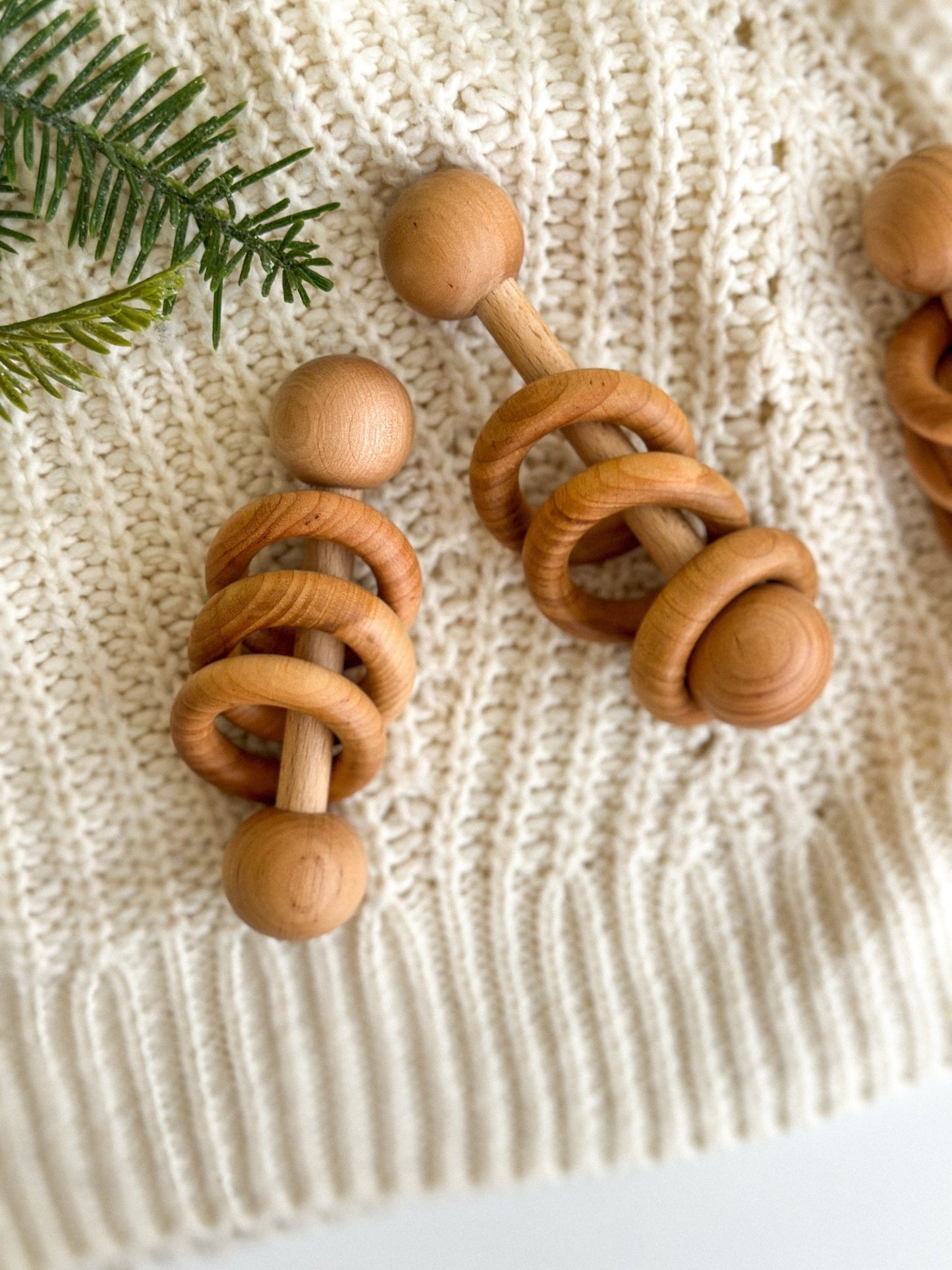 Montessori Wooden Rattle for Toddlers - WoollyFox