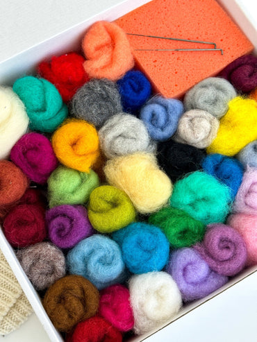 Needle Felting Kit for Beginners – 40 Colors Wool & Tools Included - WoollyFox