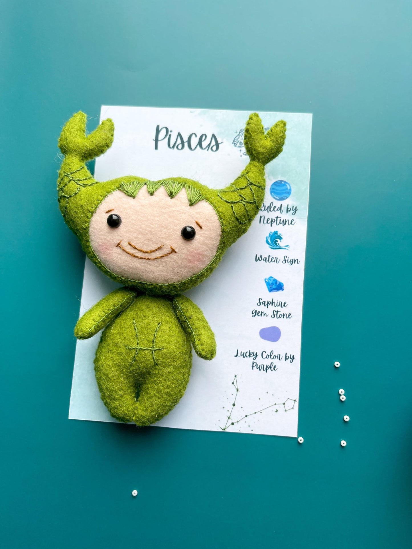 Pisces Zodiac Felt Doll - WoollyFox