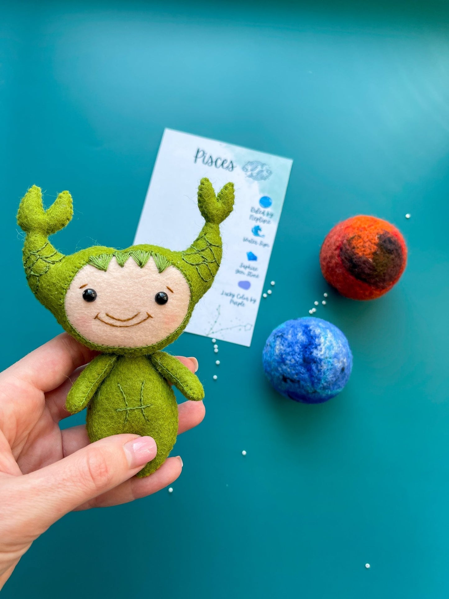 Pisces Zodiac Felt Doll - WoollyFox