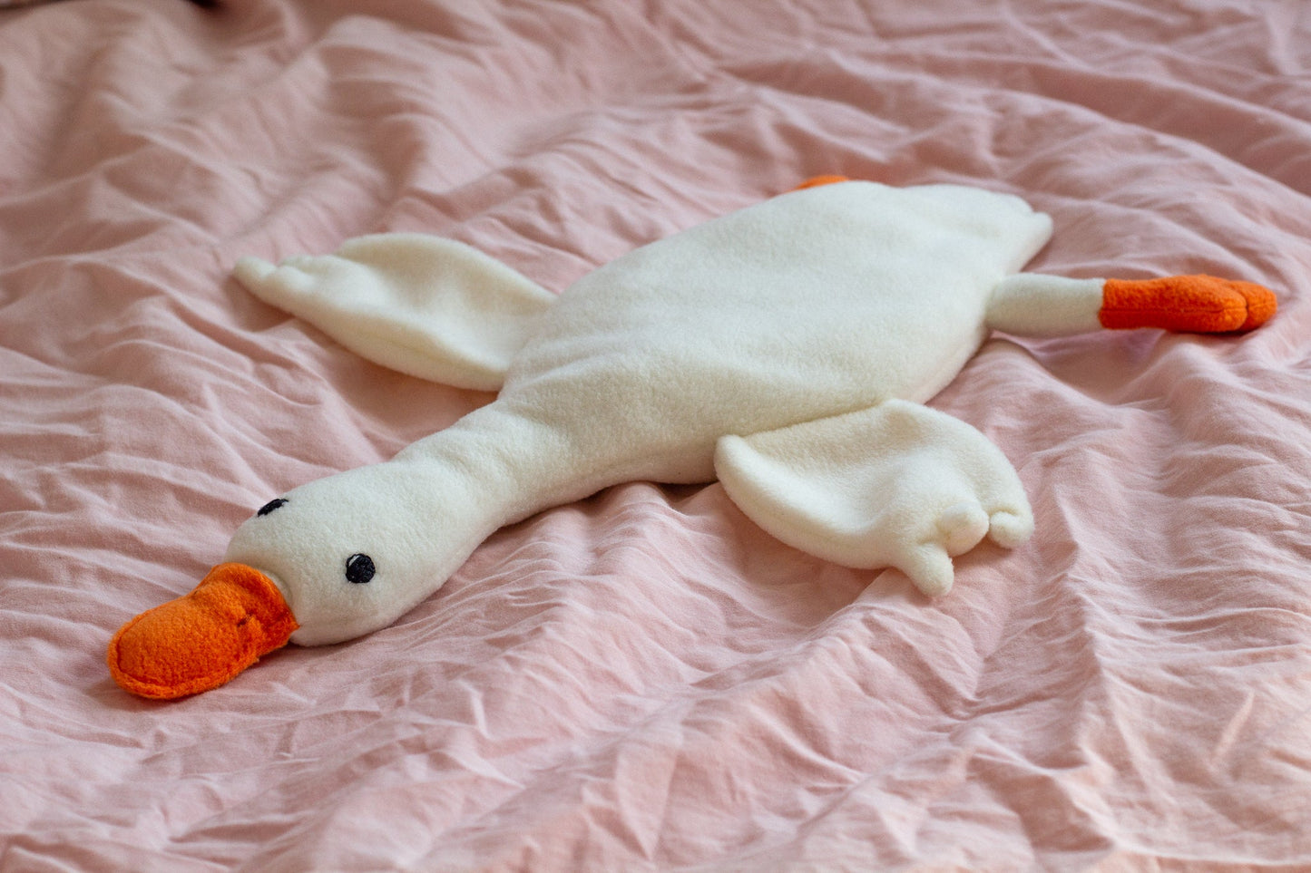 Plush Goose Lovey – Soft Baby Comfort Toy Made of Fleece - WoollyFox