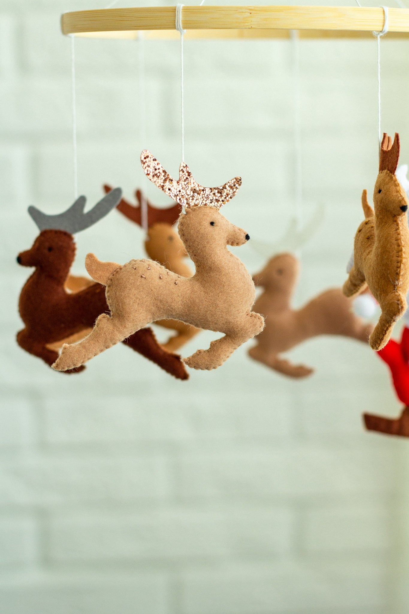 Santa and Reindeer Baby Mobile – Christmas Nursery Crib Decor - WoollyFox