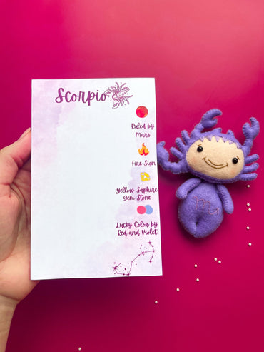 Scorpio Zodiac Felt Doll - WoollyFox