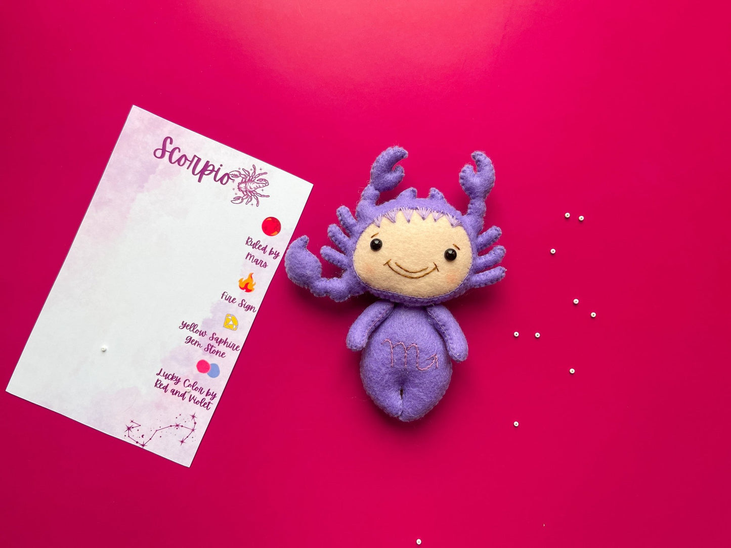 Scorpio Zodiac Felt Doll - WoollyFox