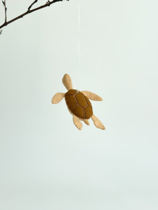 Sea Turtle Felt Ornament | Handmade Felt Toy | Ocean Animal Decor - WoollyFox