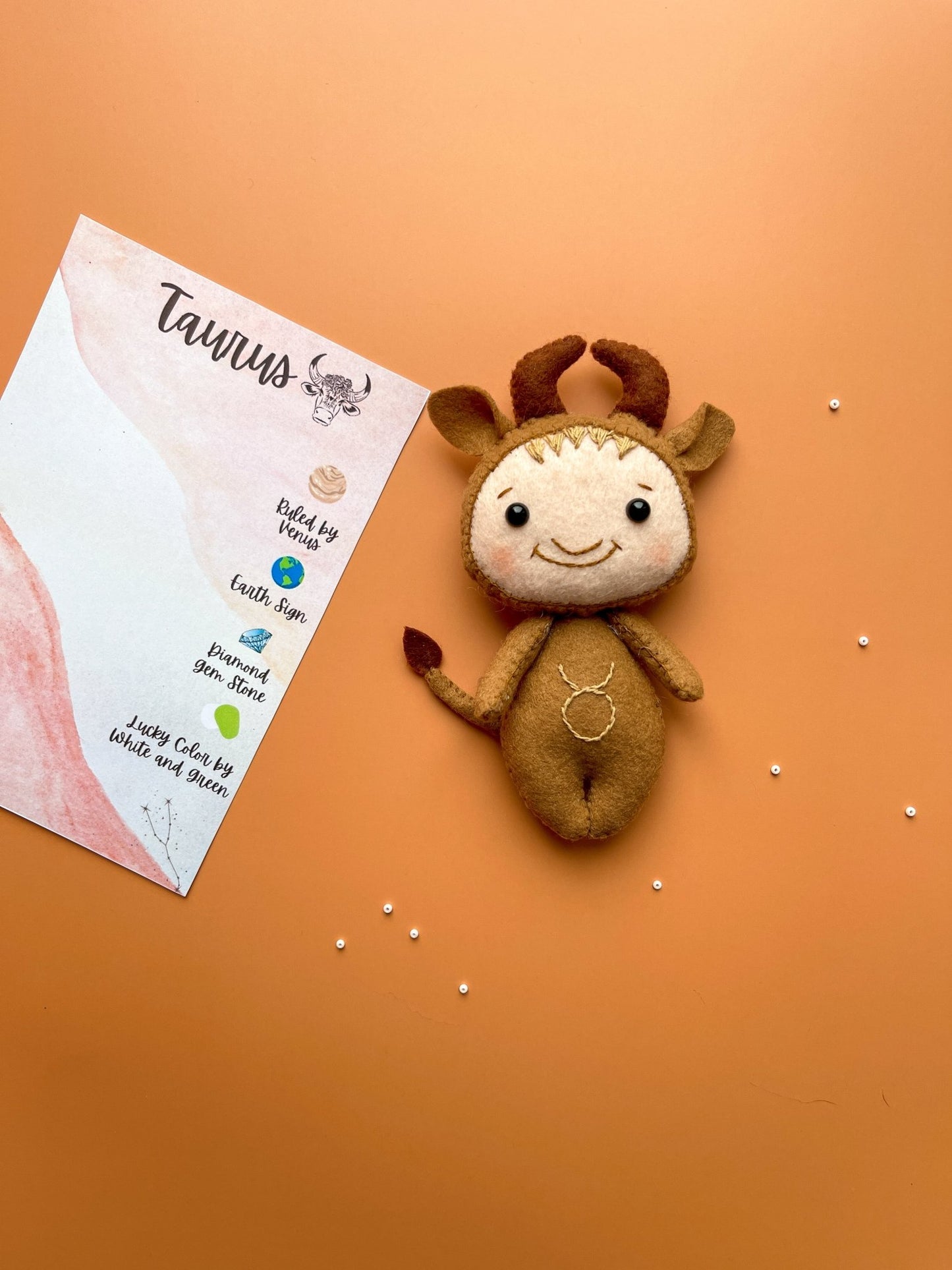 Taurus Zodiac Felt Doll - WoollyFox