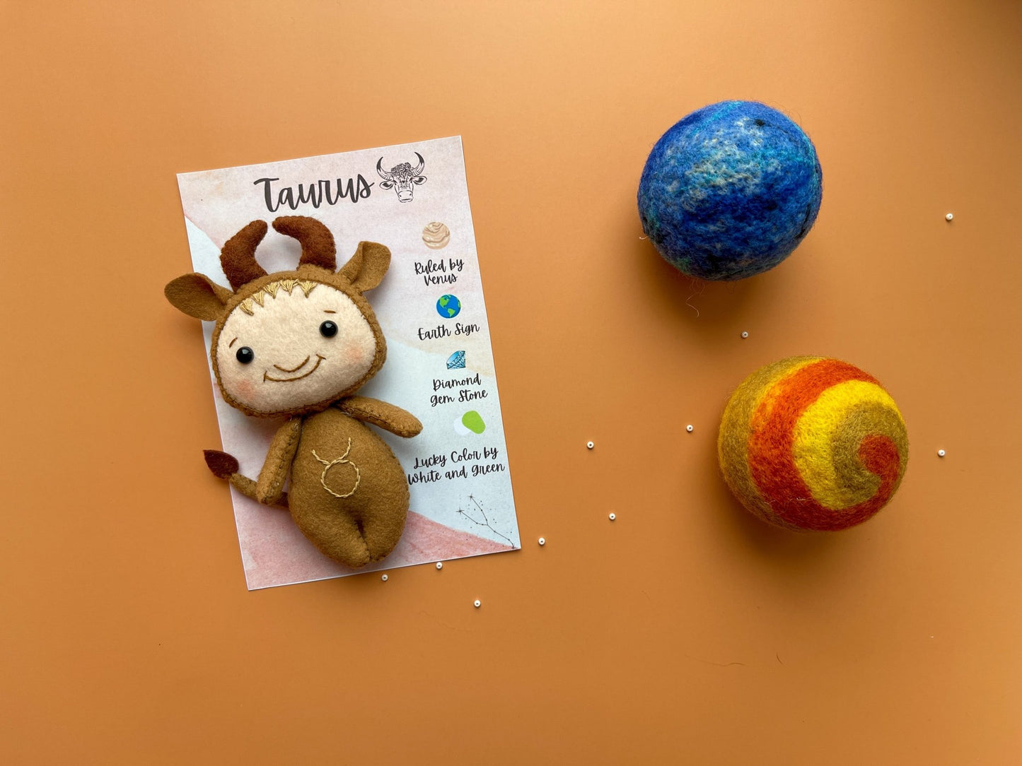 Taurus Zodiac Felt Doll - WoollyFox