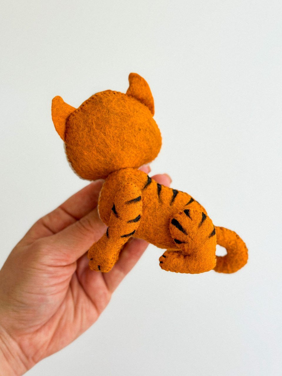 Tiger Felt Ornament | Handmade Felt Toy | Jungle Animal Decor - WoollyFox