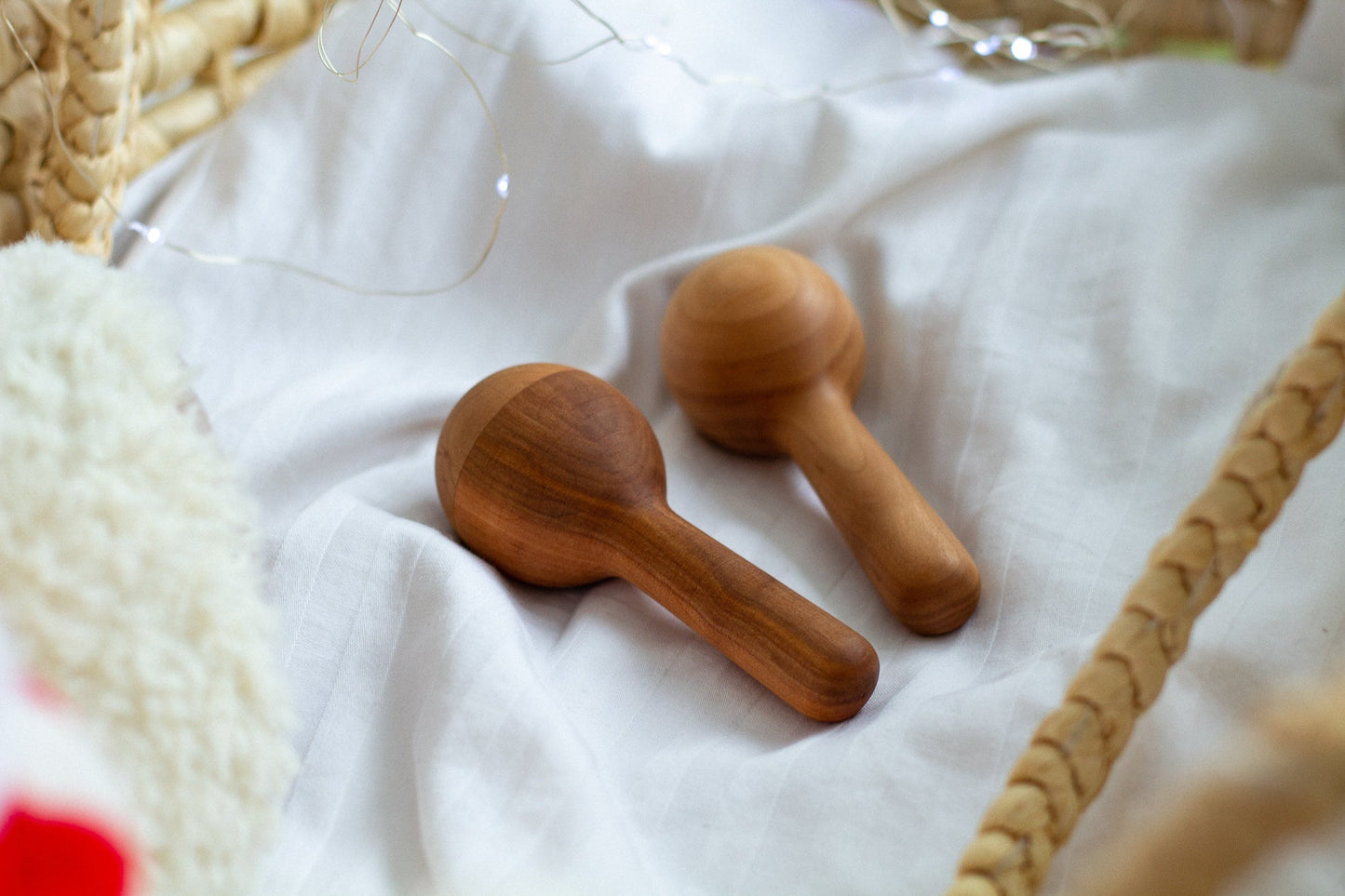Wooden Baby Maracas - WoollyFox