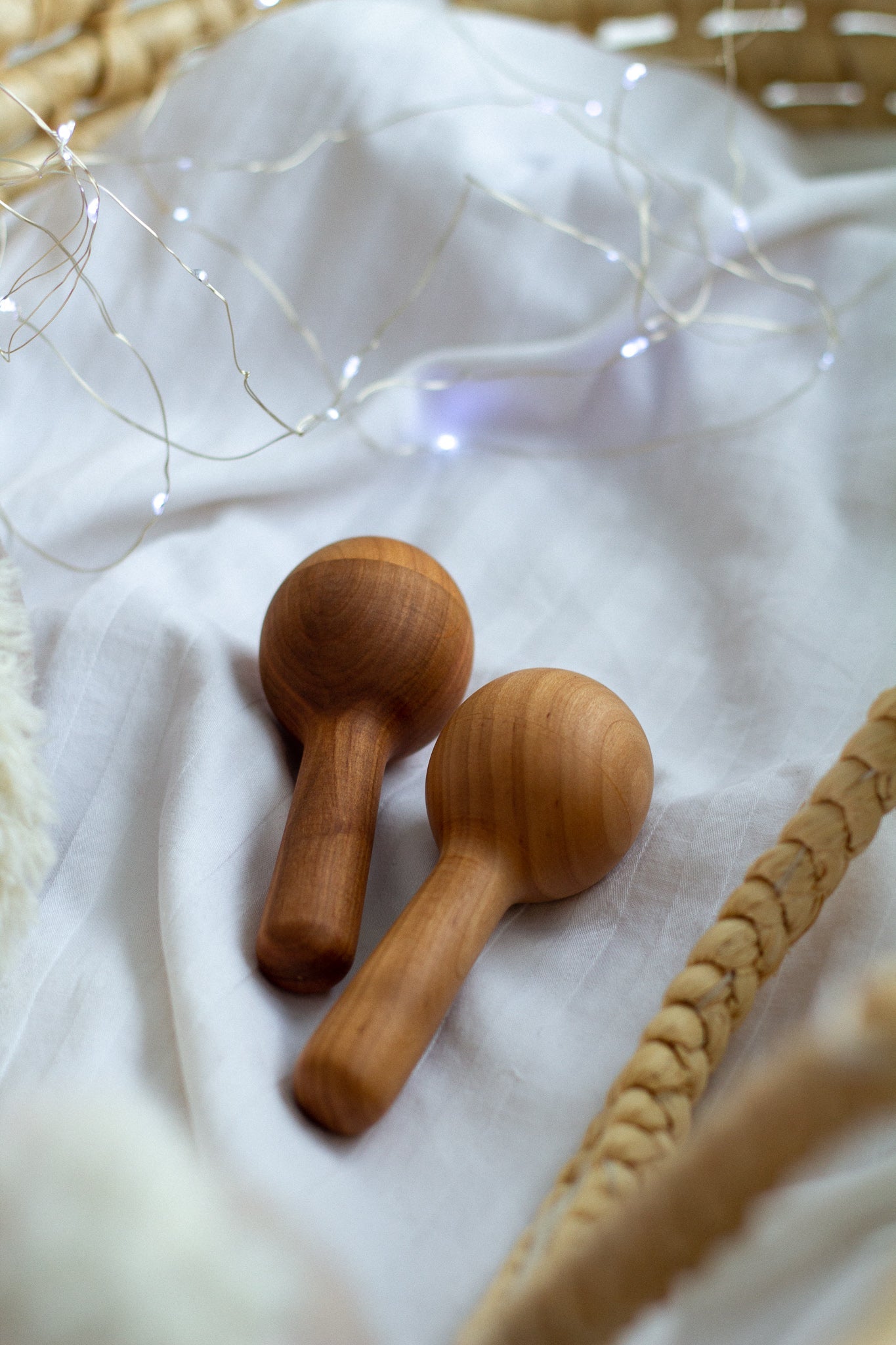 Wooden Baby Maracas - WoollyFox