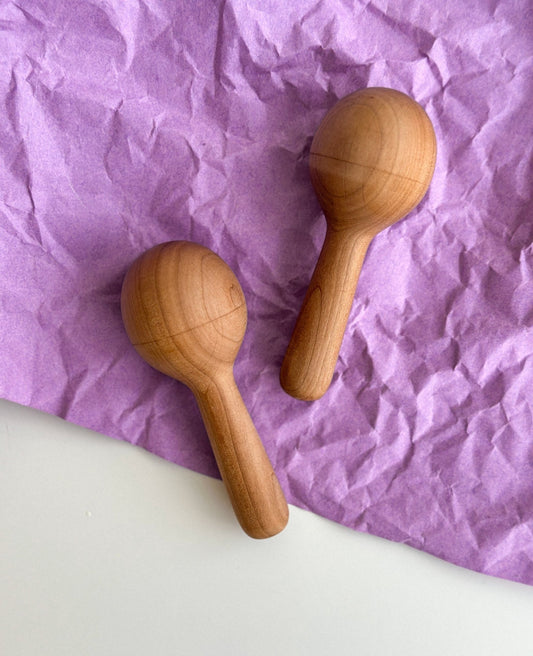 Wooden Baby Maracas - WoollyFox