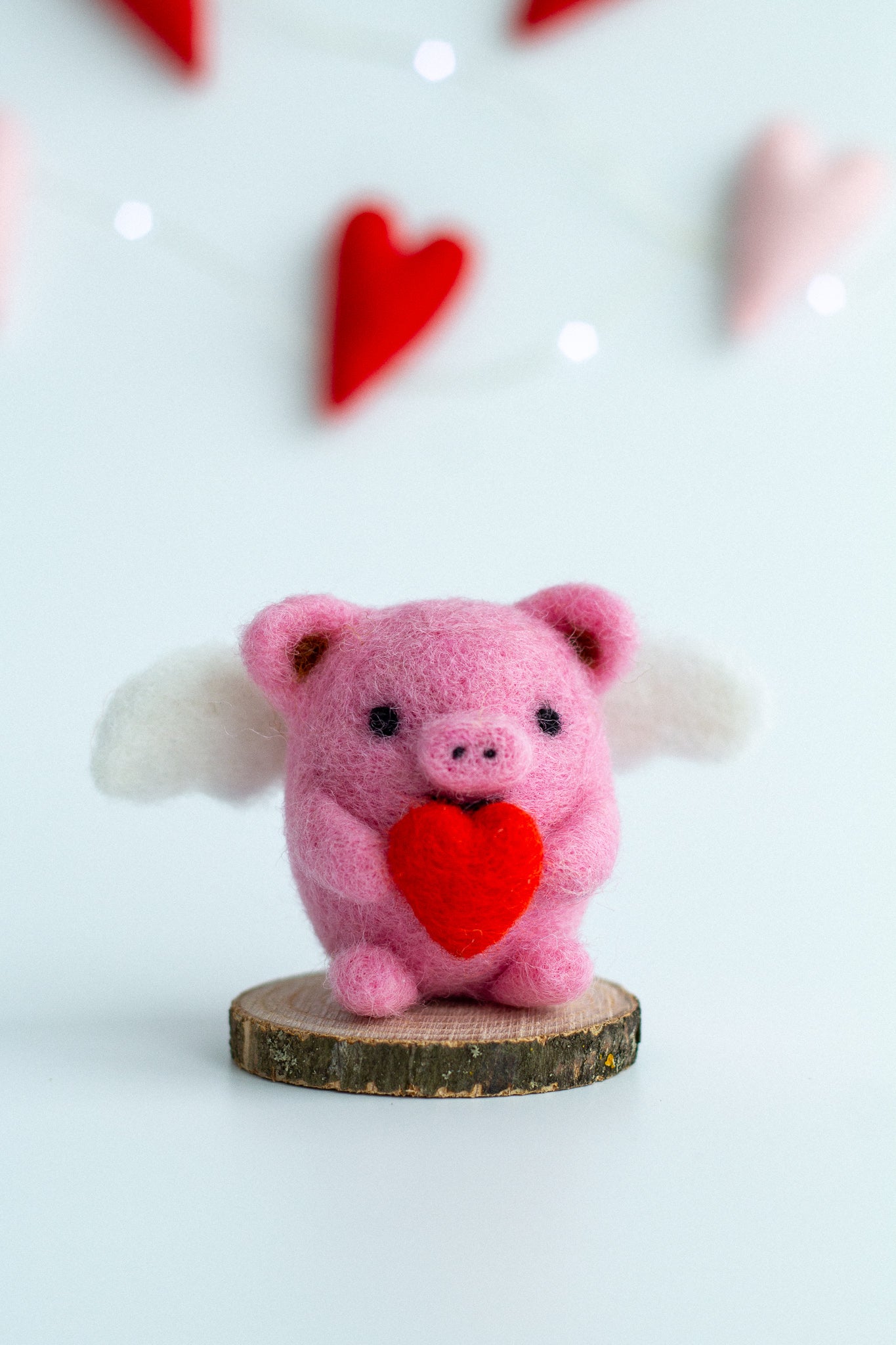 Valentine's Day Wool Pig
