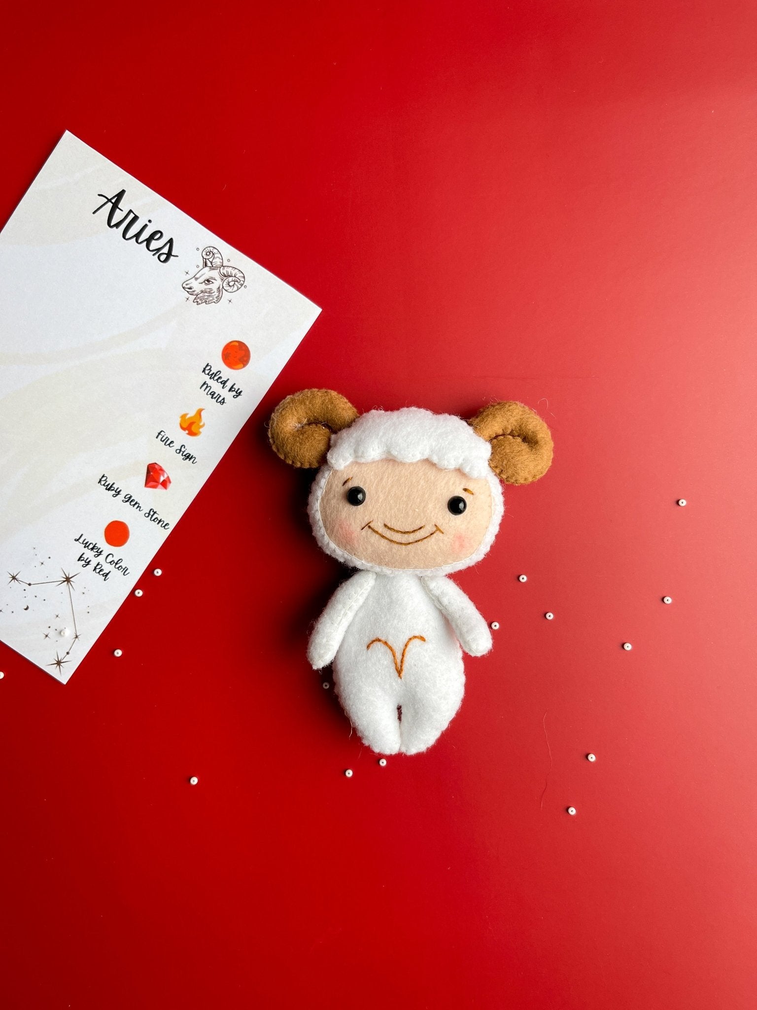 Aries Zodiac Felt Doll - WoollyFox