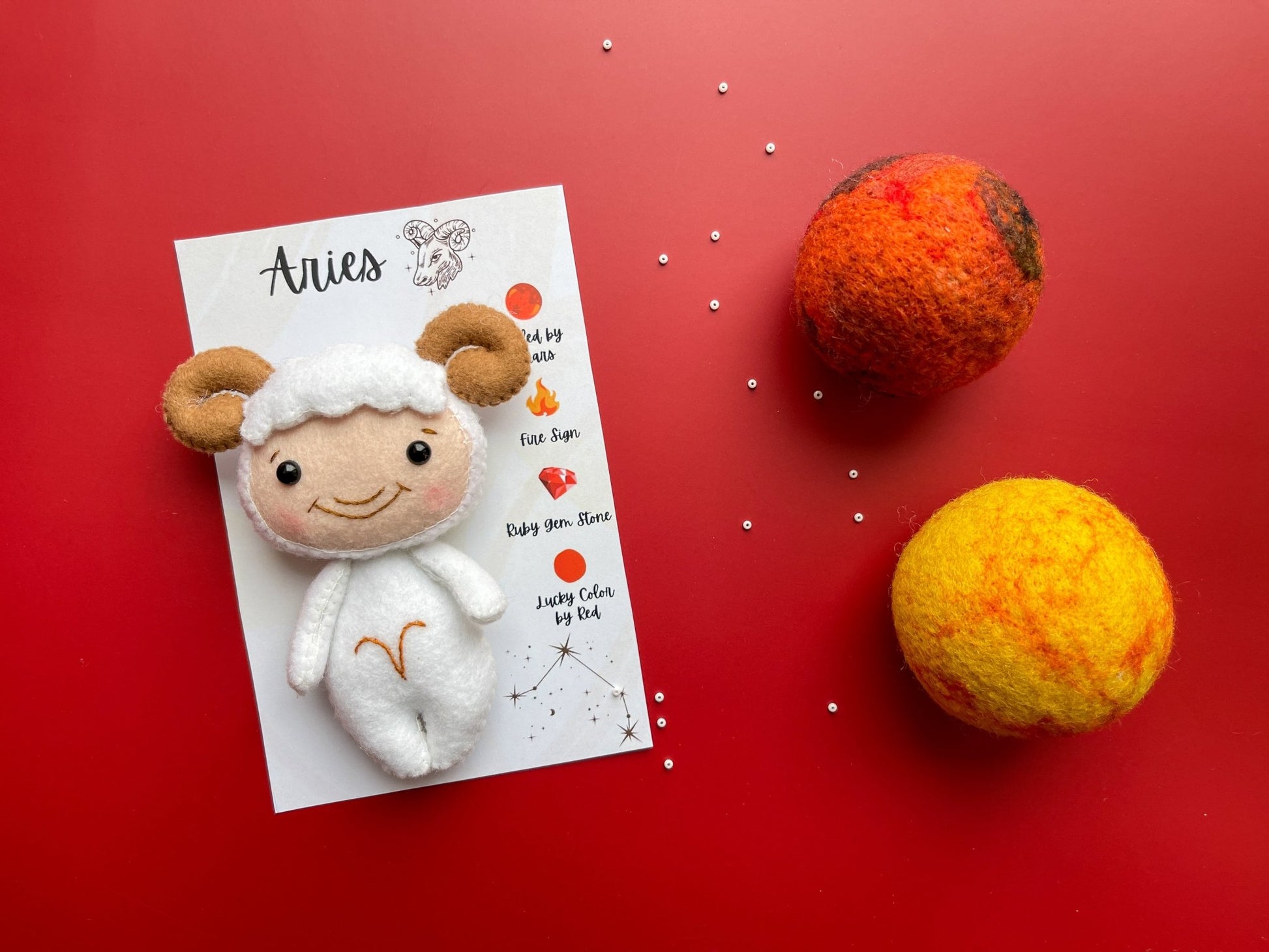 Aries Zodiac Felt Doll - WoollyFox