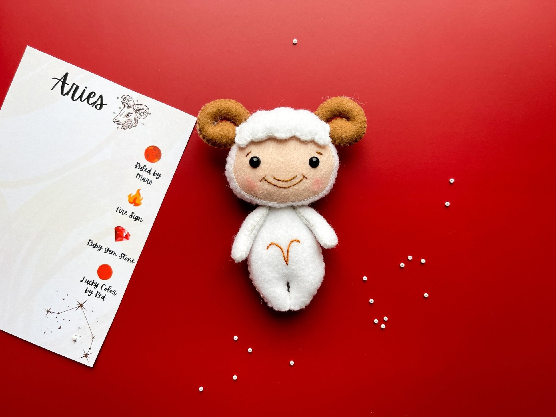 Aries Zodiac Felt Doll - WoollyFox