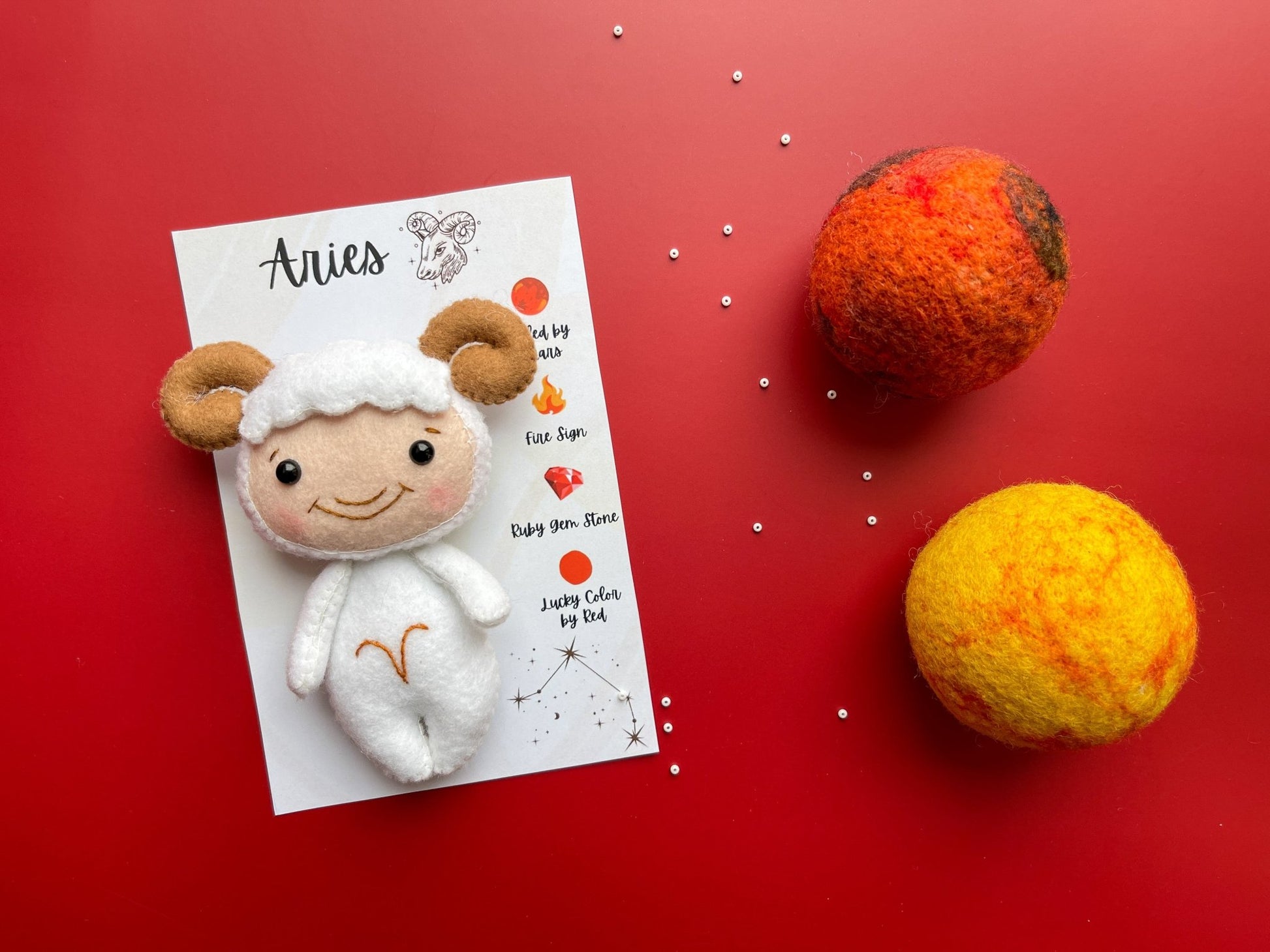Aries Zodiac Felt Doll - WoollyFox