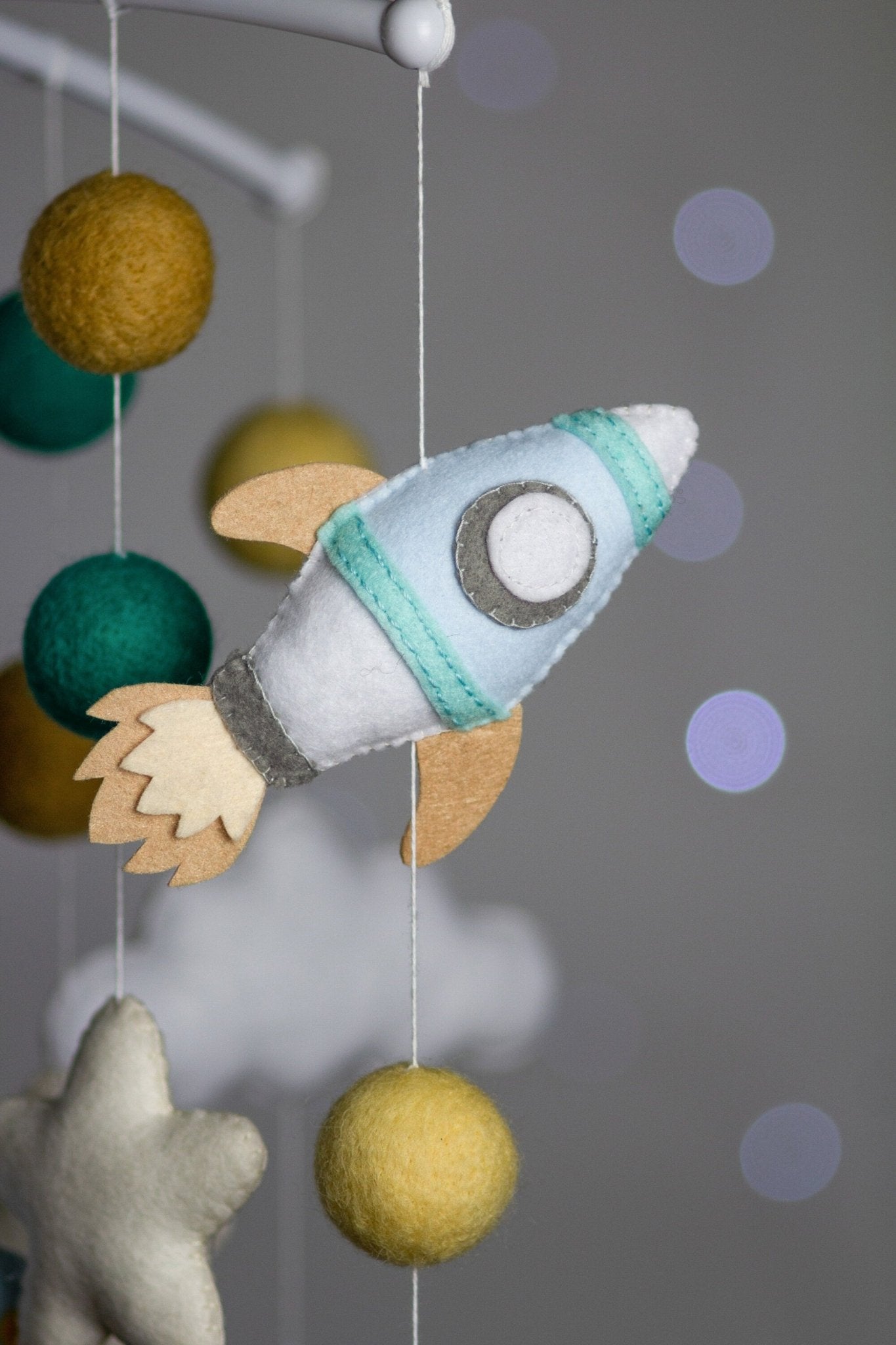 Baby mobile neutral, nursery baby crib mobile - WoollyFox