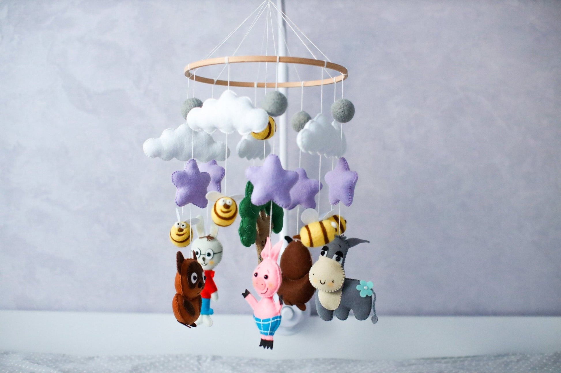 Baby shower gift, baby crib mobile - WoollyFox