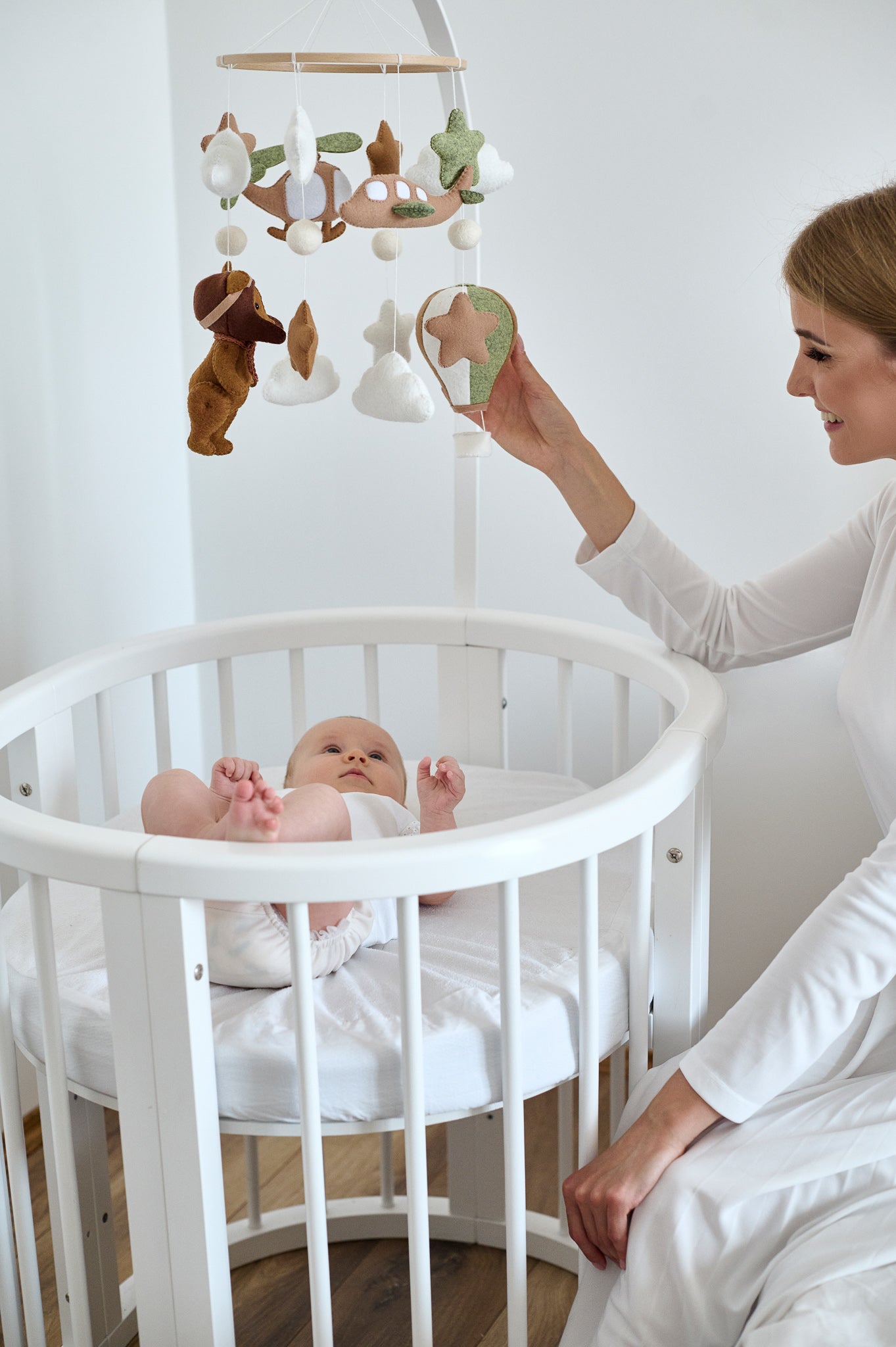 Bear Baby Mobile - WoollyFox