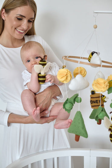 Beehive And Bees Baby Mobile - WoollyFox