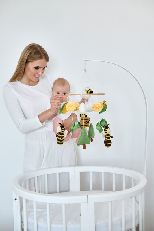 Beehive And Bees Baby Mobile - WoollyFox