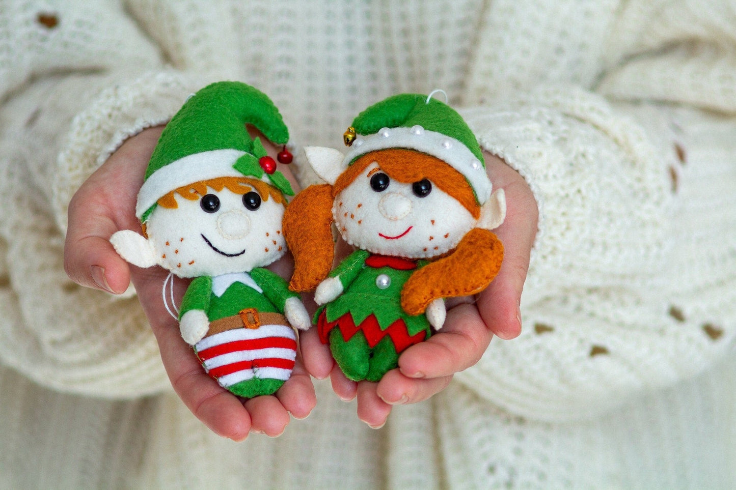Christmas Elf Boy Ornament – Handmade Felt Decoration Gift Idea - WoollyFox