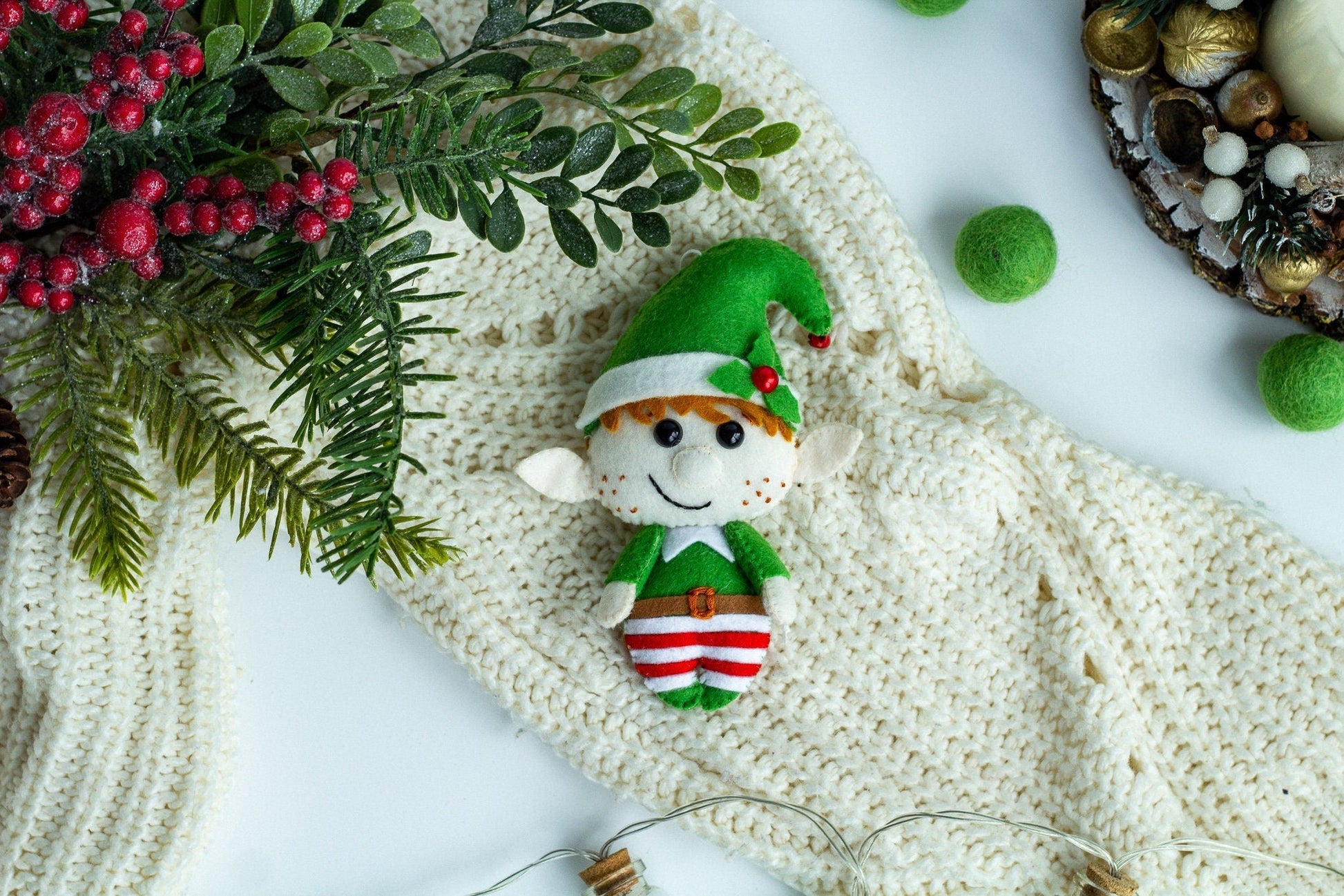 Christmas elf ornaments - WoollyFox
