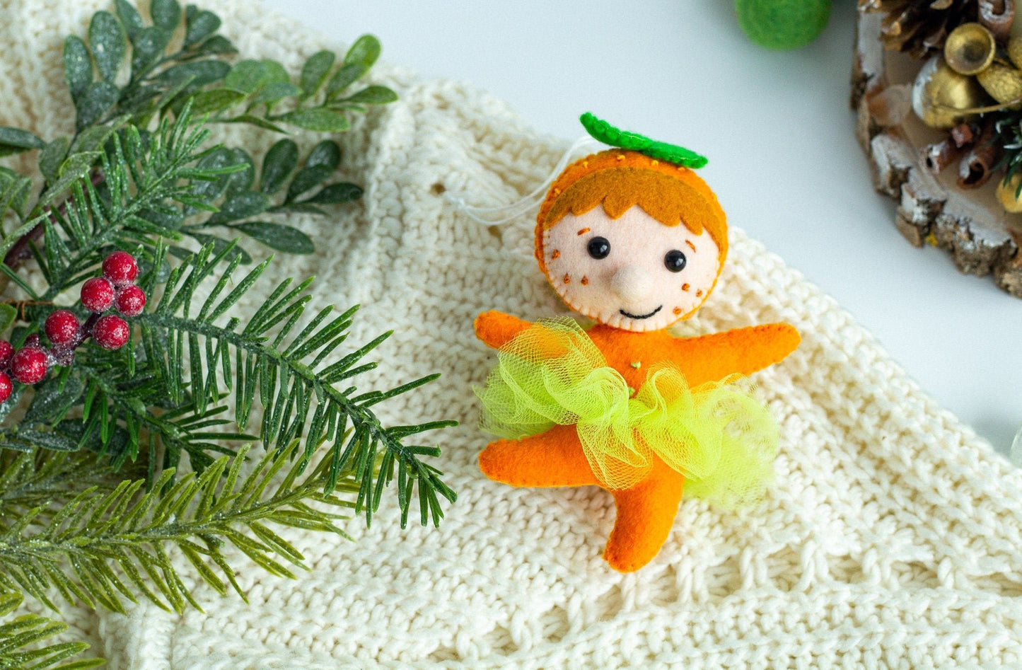 Christmas Tangerine Girl - WoollyFox