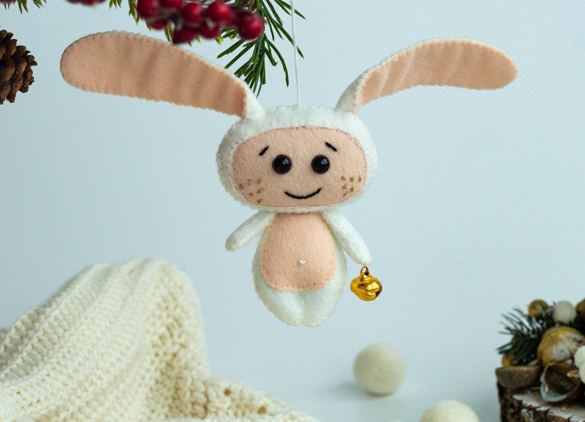 Christmas Tree Decoration Rabbit - WoollyFox